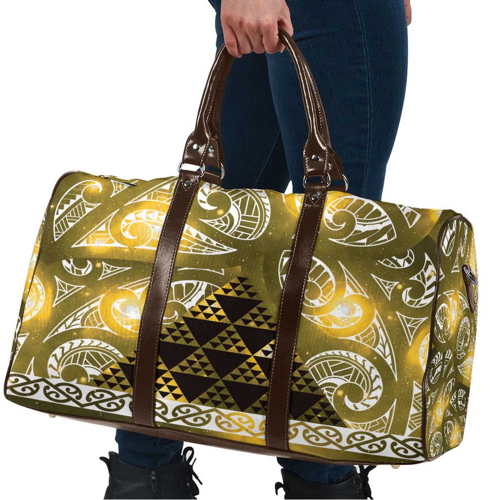 Matariki New Zealand Travel Bag NZ Niho Taniwha Maori New Year Yellow Galaxy LT14 - Polynesian Pride
