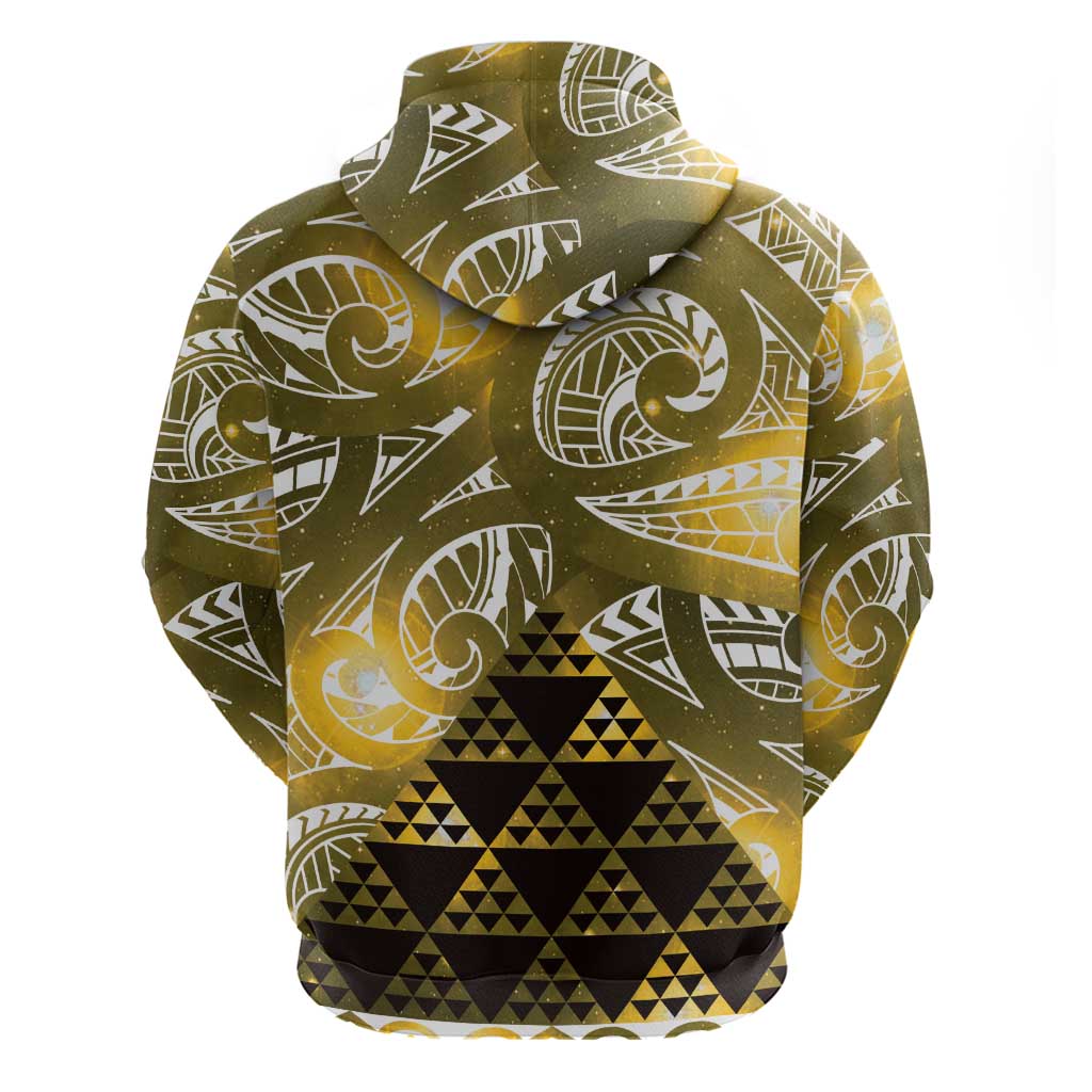Matariki New Zealand Zip Hoodie NZ Niho Taniwha Maori New Year Yellow Galaxy LT14 - Polynesian Pride