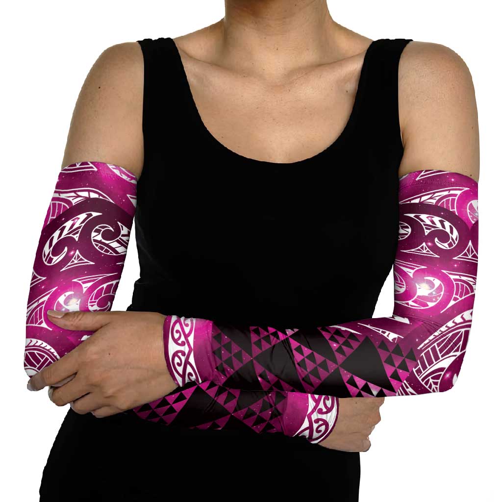 Matariki New Zealand Arm Sleeves NZ Niho Taniwha Maori New Year Pink Galaxy