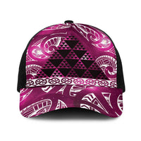 Matariki New Zealand Baseball Net Cap NZ Niho Taniwha Maori New Year Pink Galaxy LT14 One Size Black Pink - Polynesian Pride