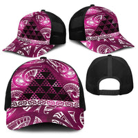 Matariki New Zealand Baseball Net Cap NZ Niho Taniwha Maori New Year Pink Galaxy LT14 - Polynesian Pride