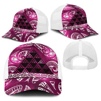 Matariki New Zealand Baseball Net Cap NZ Niho Taniwha Maori New Year Pink Galaxy LT14 - Polynesian Pride