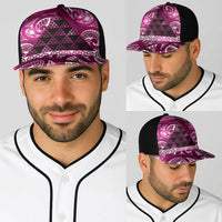 Matariki New Zealand Baseball Net Cap NZ Niho Taniwha Maori New Year Pink Galaxy LT14 - Polynesian Pride