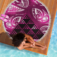 Matariki New Zealand Beach Blanket NZ Niho Taniwha Maori New Year Pink Galaxy
