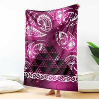 Matariki New Zealand Blanket NZ Niho Taniwha Maori New Year Pink Galaxy