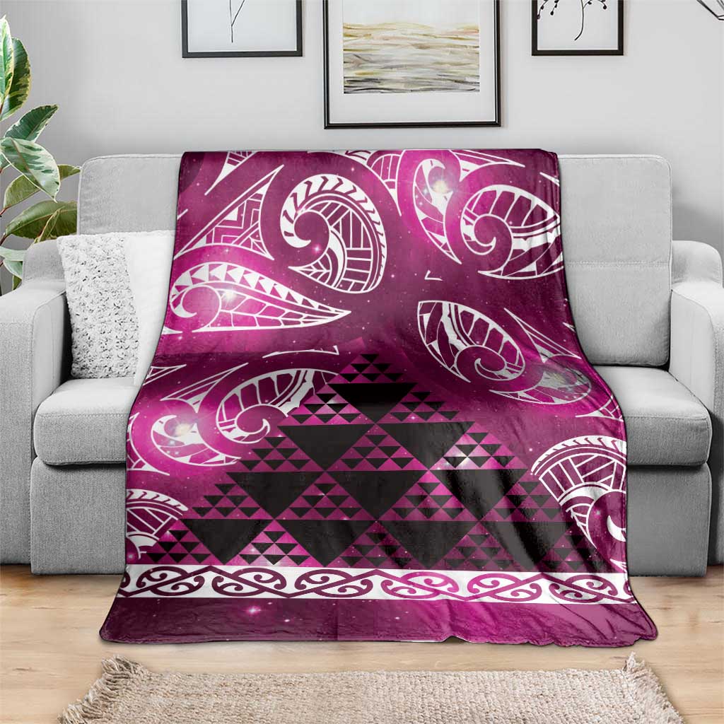 Matariki New Zealand Blanket NZ Niho Taniwha Maori New Year Pink Galaxy