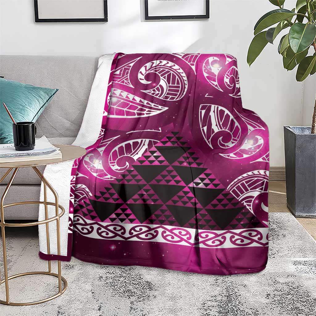Matariki New Zealand Blanket NZ Niho Taniwha Maori New Year Pink Galaxy