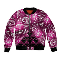Matariki New Zealand Bomber Jacket NZ Niho Taniwha Maori New Year Pink Galaxy