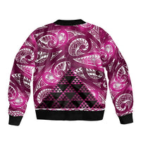 Matariki New Zealand Bomber Jacket NZ Niho Taniwha Maori New Year Pink Galaxy