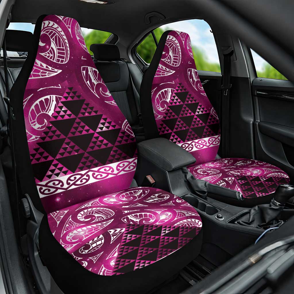 Matariki New Zealand Car Seat Cover NZ Niho Taniwha Maori New Year Pink Galaxy LT14 One Size Pink - Polynesian Pride