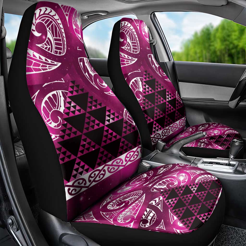 Matariki New Zealand Car Seat Cover NZ Niho Taniwha Maori New Year Pink Galaxy LT14 - Polynesian Pride