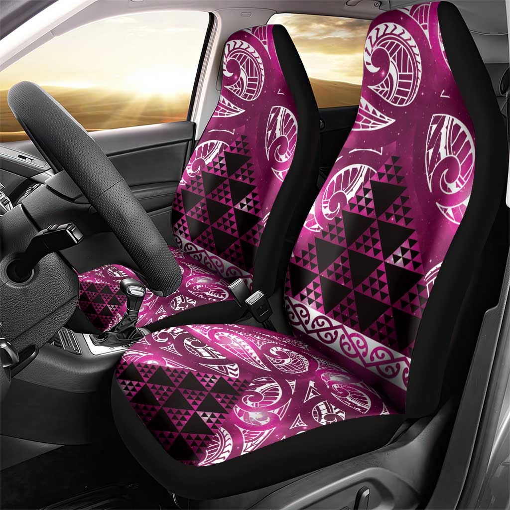 Matariki New Zealand Car Seat Cover NZ Niho Taniwha Maori New Year Pink Galaxy LT14 - Polynesian Pride