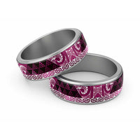 Matariki New Zealand Classic Ring NZ Niho Taniwha Maori New Year Pink Galaxy LT14 Sliver Pink - Polynesian Pride