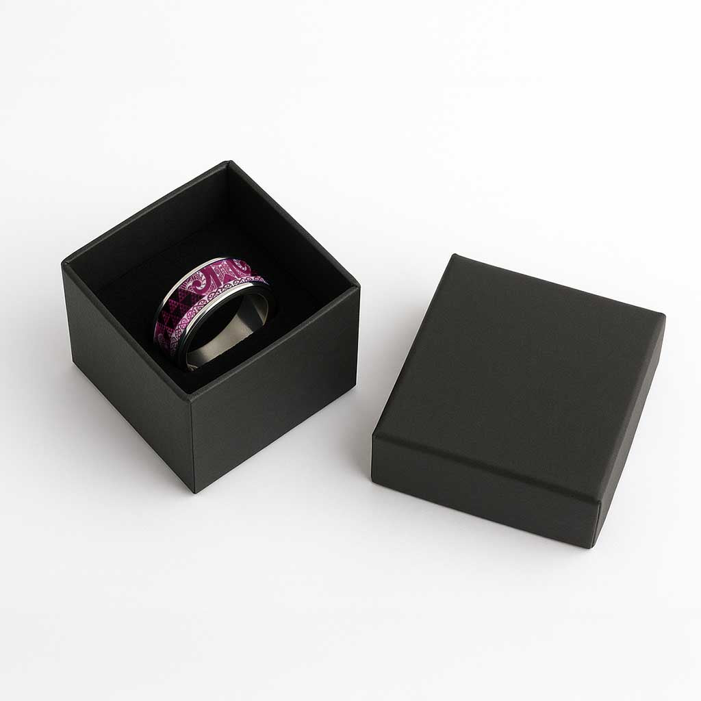Matariki New Zealand Classic Ring NZ Niho Taniwha Maori New Year Pink Galaxy LT14 - Polynesian Pride