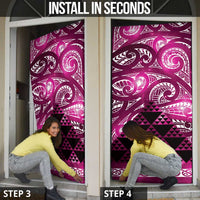 Matariki New Zealand Door Cover NZ Niho Taniwha Maori New Year Pink Galaxy LT14 - Polynesian Pride