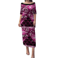 Matariki New Zealand Family Matching Puletasi and Hawaiian Shirt NZ Niho Taniwha Maori New Year Pink Galaxy LT14 Mom's Dress Pink - Polynesian Pride