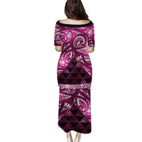 Matariki New Zealand Family Matching Puletasi and Hawaiian Shirt NZ Niho Taniwha Maori New Year Pink Galaxy LT14 - Polynesian Pride