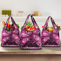 Matariki New Zealand Grocery Bag NZ Niho Taniwha Maori New Year Pink Galaxy