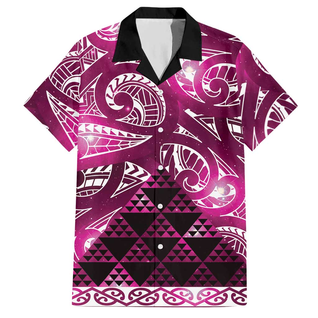 Matariki New Zealand Hawaiian Shirt NZ Niho Taniwha Maori New Year Pink Galaxy LT14 Pink - Polynesian Pride