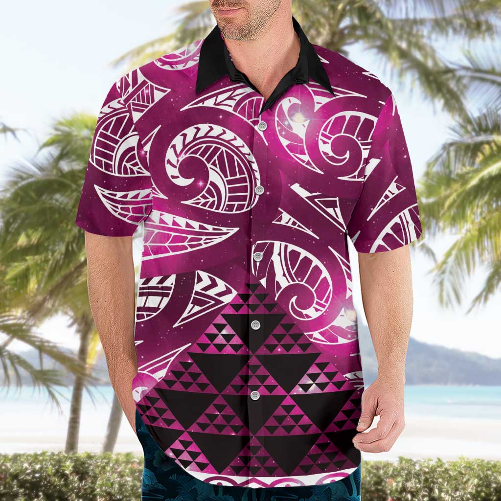 Matariki New Zealand Hawaiian Shirt NZ Niho Taniwha Maori New Year Pink Galaxy LT14 - Polynesian Pride