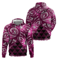 Matariki New Zealand Hoodie NZ Niho Taniwha Maori New Year Pink Galaxy LT14 - Polynesian Pride