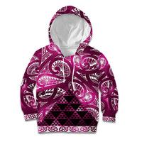 Matariki New Zealand Kid Hoodie NZ Niho Taniwha Maori New Year Pink Galaxy LT14 Hoodie Pink - Polynesian Pride