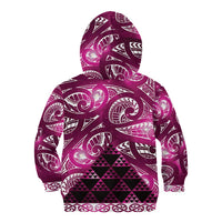 Matariki New Zealand Kid Hoodie NZ Niho Taniwha Maori New Year Pink Galaxy LT14 - Polynesian Pride