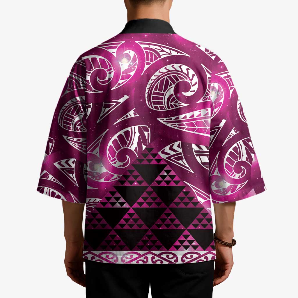 Matariki New Zealand Kimono NZ Niho Taniwha Maori New Year Pink Galaxy