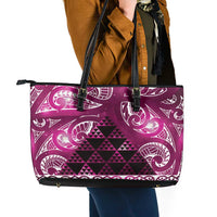 Matariki New Zealand Leather Tote Bag NZ Niho Taniwha Maori New Year Pink Galaxy