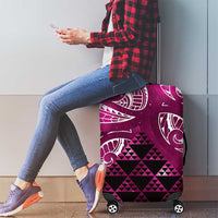 Matariki New Zealand Luggage Cover NZ Niho Taniwha Maori New Year Pink Galaxy LT14 - Polynesian Pride
