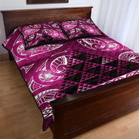 Matariki New Zealand Quilt Bed Set NZ Niho Taniwha Maori New Year Pink Galaxy