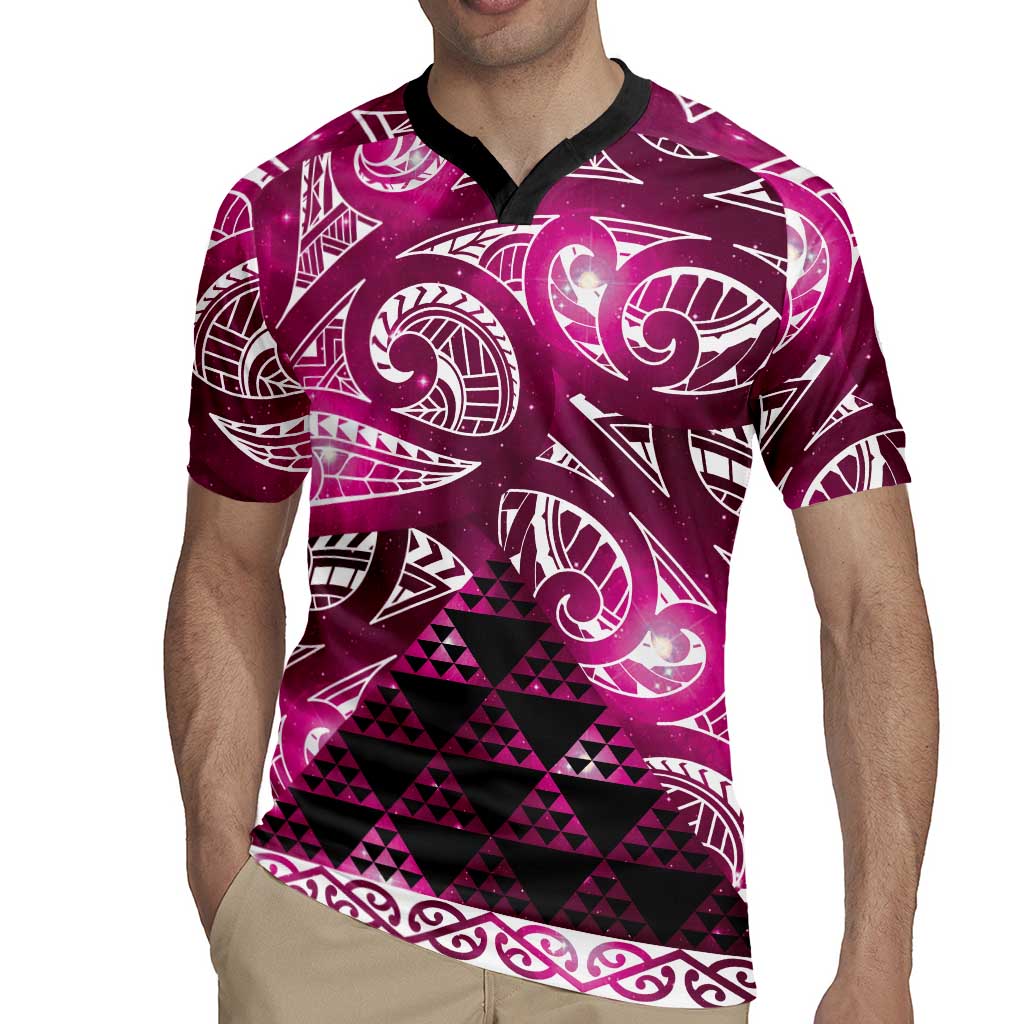 Matariki New Zealand Rugby Jersey NZ Niho Taniwha Maori New Year Pink Galaxy
