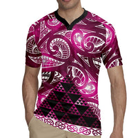 Matariki New Zealand Rugby Jersey NZ Niho Taniwha Maori New Year Pink Galaxy