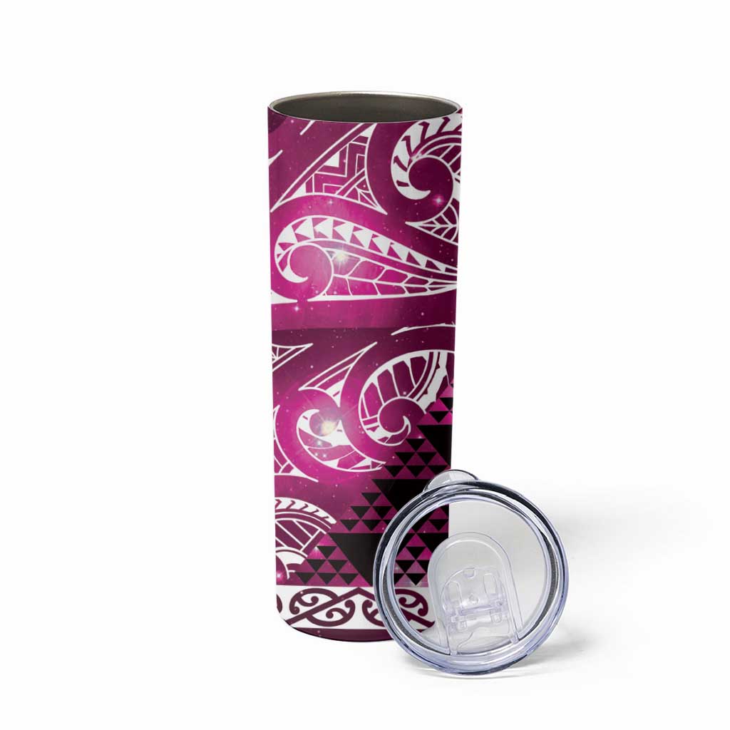 Matariki New Zealand Skinny Tumbler NZ Niho Taniwha Maori New Year Pink Galaxy LT14 - Polynesian Pride