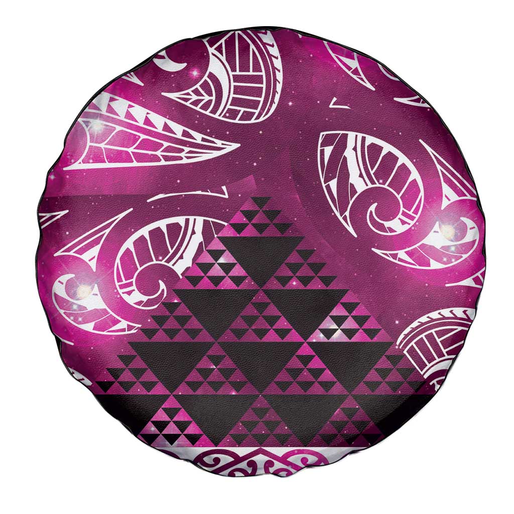 Matariki New Zealand Spare Tire Cover NZ Niho Taniwha Maori New Year Pink Galaxy LT14 - Polynesian Pride