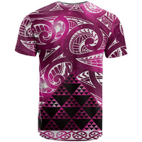 Matariki New Zealand T Shirt NZ Niho Taniwha Maori New Year Pink Galaxy