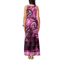 Matariki New Zealand Tank Maxi Dress NZ Niho Taniwha Maori New Year Pink Galaxy LT14 - Polynesian Pride