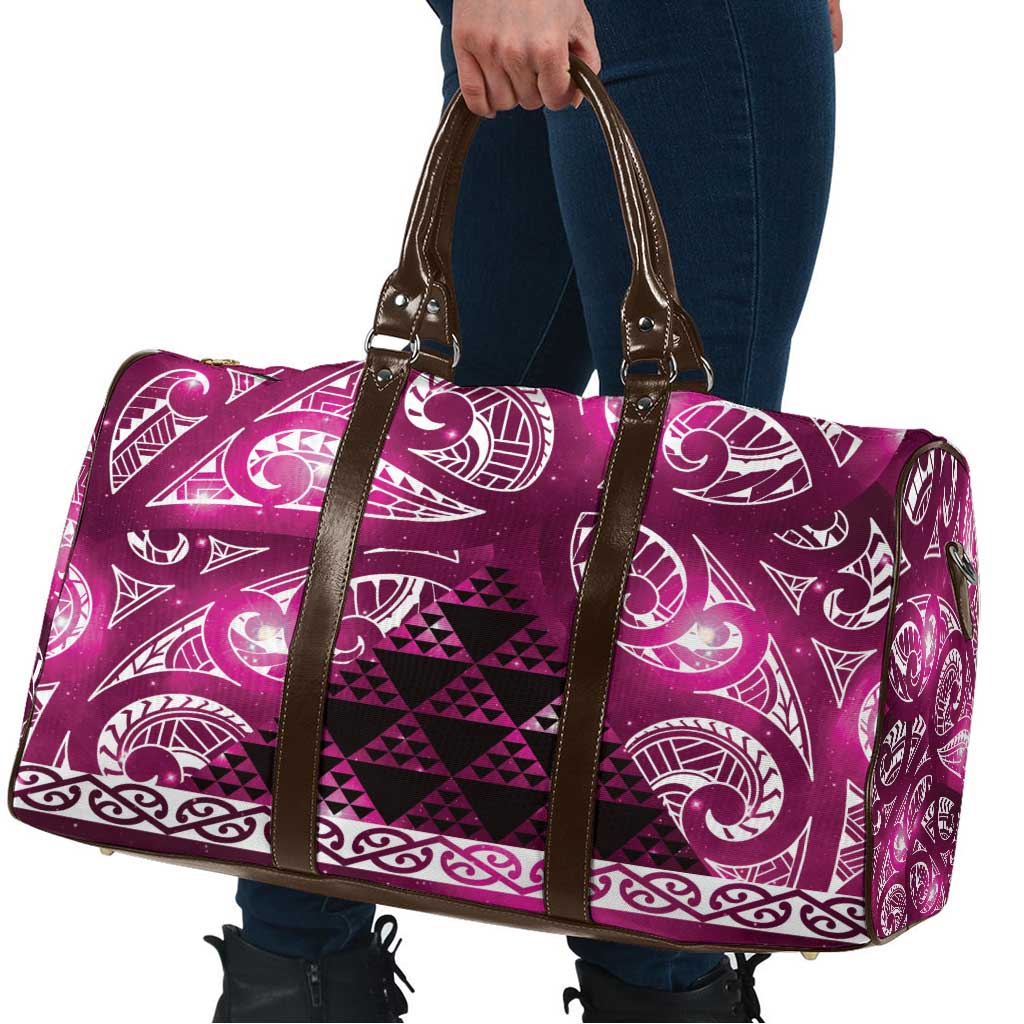 Matariki New Zealand Travel Bag NZ Niho Taniwha Maori New Year Pink Galaxy LT14 - Polynesian Pride