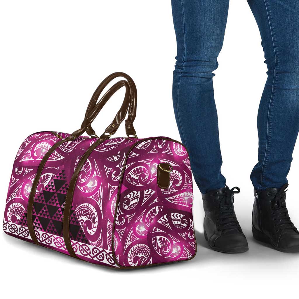 Matariki New Zealand Travel Bag NZ Niho Taniwha Maori New Year Pink Galaxy LT14 - Polynesian Pride