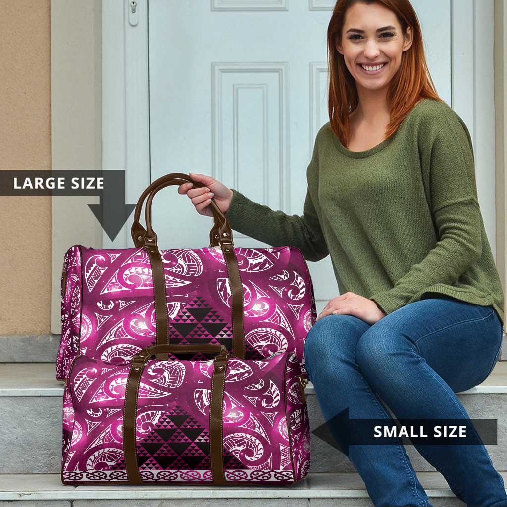 Matariki New Zealand Travel Bag NZ Niho Taniwha Maori New Year Pink Galaxy LT14 - Polynesian Pride