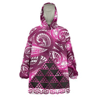 Matariki New Zealand Wearable Blanket Hoodie NZ Niho Taniwha Maori New Year Pink Galaxy LT14 One Size Pink - Polynesian Pride