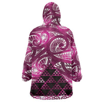 Matariki New Zealand Wearable Blanket Hoodie NZ Niho Taniwha Maori New Year Pink Galaxy LT14 - Polynesian Pride