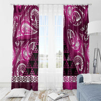 Matariki New Zealand Window Curtain NZ Niho Taniwha Maori New Year Pink Galaxy