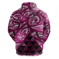 Matariki New Zealand Zip Hoodie NZ Niho Taniwha Maori New Year Pink Galaxy LT14 - Polynesian Pride