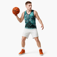 Matariki New Zealand Basketball Jersey NZ Niho Taniwha Maori New Year Cyan Galaxy LT14 - Polynesian Pride