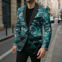 Matariki New Zealand Blazer NZ Niho Taniwha Maori New Year Cyan Galaxy
