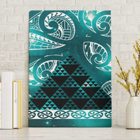 Matariki New Zealand Canvas Wall Art NZ Niho Taniwha Maori New Year Cyan Galaxy