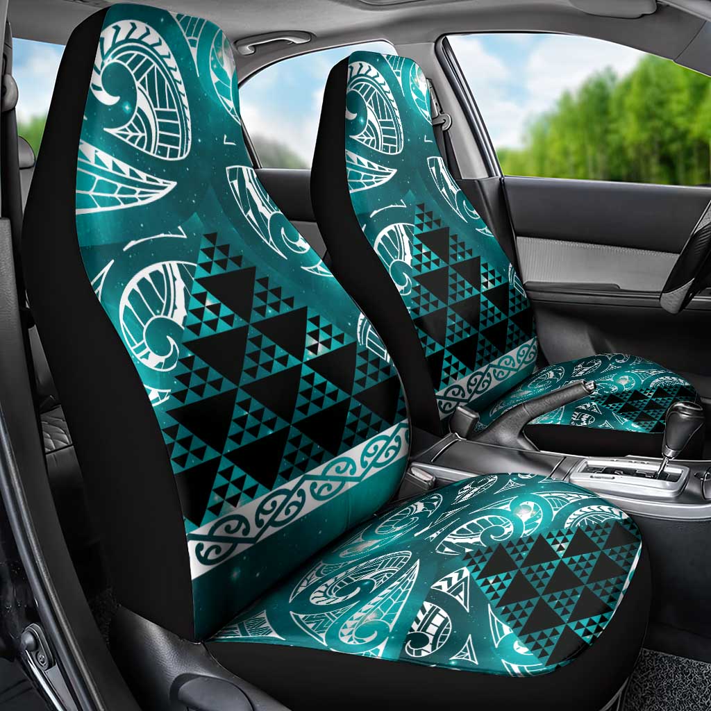 Matariki New Zealand Car Seat Cover NZ Niho Taniwha Maori New Year Cyan Galaxy LT14 - Polynesian Pride