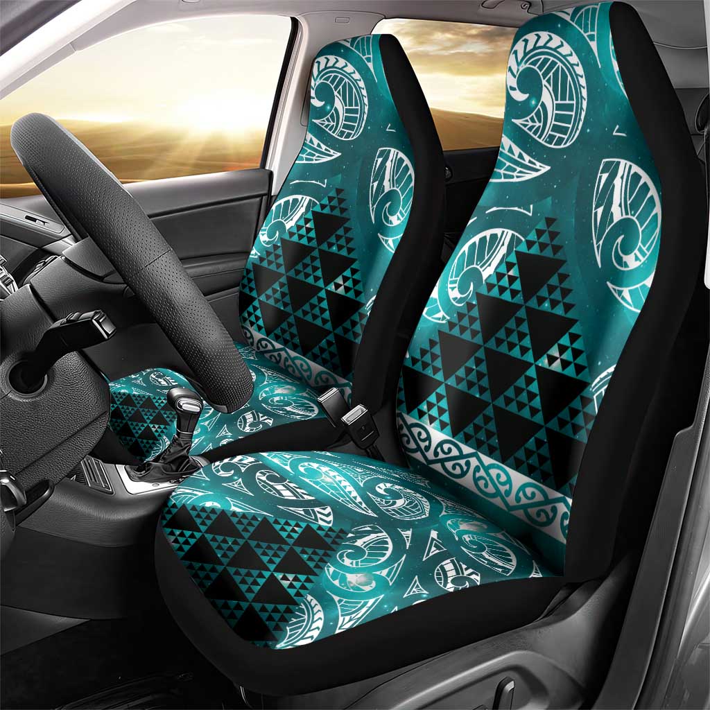 Matariki New Zealand Car Seat Cover NZ Niho Taniwha Maori New Year Cyan Galaxy LT14 - Polynesian Pride