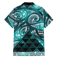 Matariki New Zealand Family Matching Mermaid Dress and Hawaiian Shirt NZ Niho Taniwha Maori New Year Cyan Galaxy LT14 - Polynesian Pride